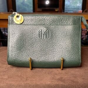 Anne Klein green leather pouch